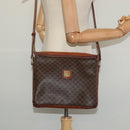 CELINE Macadam Canvas Shoulder Bag PVC Leather Brown Gold Auth 125902-22