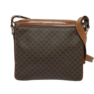 CELINE Macadam Canvas Shoulder Bag PVC Leather Brown Gold Auth 125902 - 0