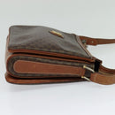 CELINE Macadam Canvas Shoulder Bag PVC Leather Brown Gold Auth 125902-4