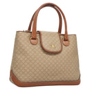 CELINE Macadam Canvas Hand Bag PVC Beige Gold Auth 125903-1