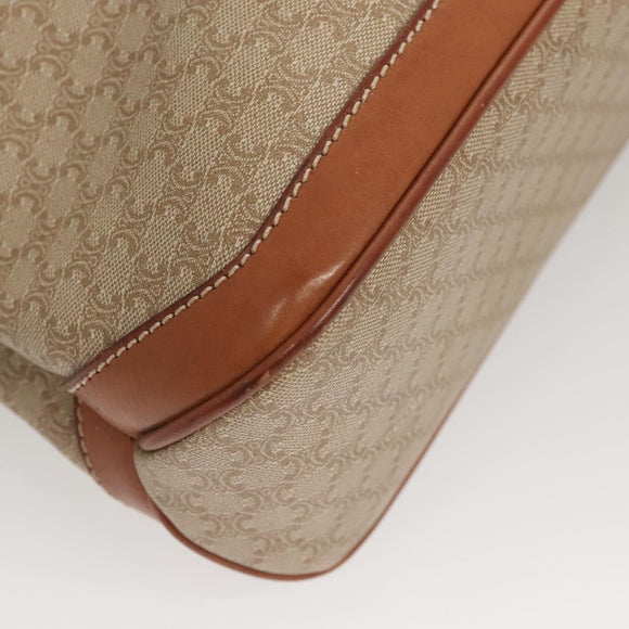 CELINE Macadam Canvas Hand Bag PVC Beige Gold Auth 125903