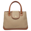 CELINE Macadam Canvas Hand Bag PVC Beige Gold Auth 125903-13