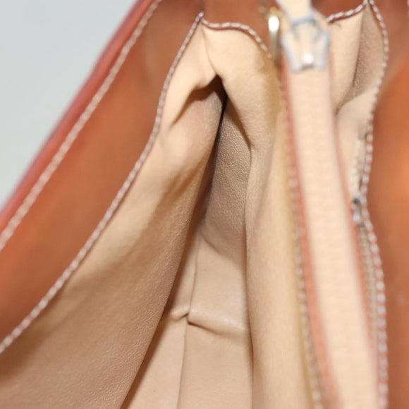 CELINE Macadam Canvas Hand Bag PVC Beige Gold Auth 125903