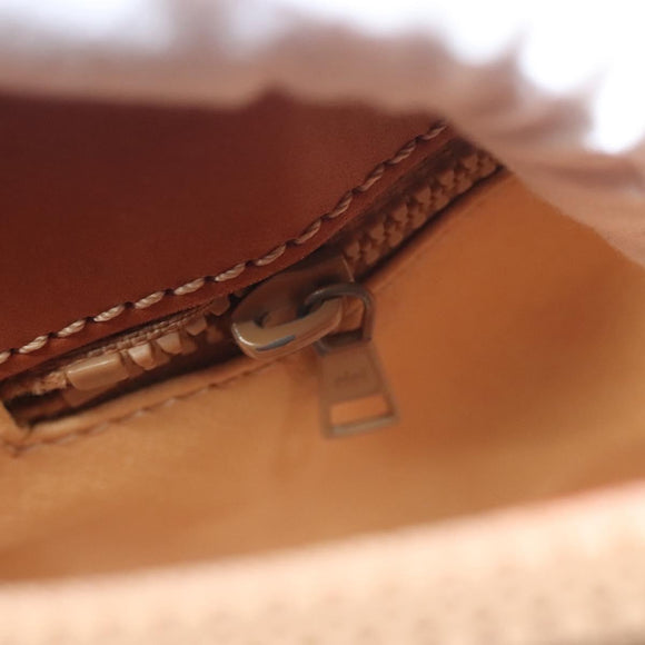 CELINE Macadam Canvas Hand Bag PVC Beige Gold Auth 125903