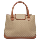 CELINE Macadam Canvas Hand Bag PVC Beige Gold Auth 125903-2