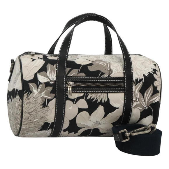 BURBERRY Hand Bag Canvas 2way Black Auth 125906