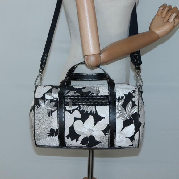 BURBERRY Hand Bag Canvas 2way Black Auth 125906