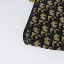 Christian Dior Trotter Canvas Shoulder Bag Navy Gold Auth 125910-15