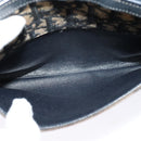 Christian Dior Trotter Canvas Shoulder Bag Navy Gold Auth 125910-14