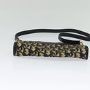 Christian Dior Trotter Canvas Shoulder Bag Navy Gold Auth 125910-5