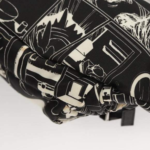 PRADA Shoulder Bag Nylon Black Silver Auth 125913