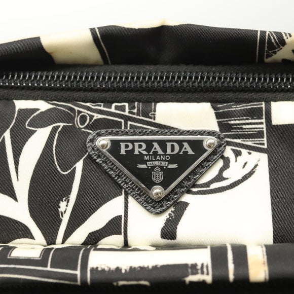 PRADA Shoulder Bag Nylon Black Silver Auth 125913