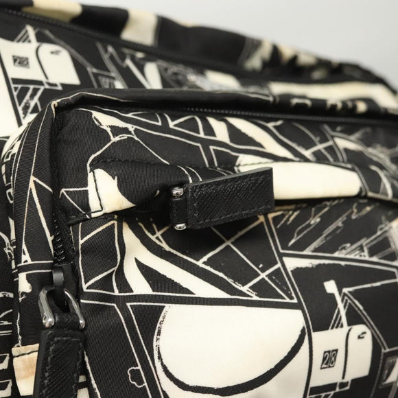 PRADA Shoulder Bag Nylon Black Silver Auth 125913