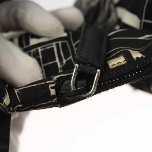 PRADA Shoulder Bag Nylon Black Silver Auth 125913
