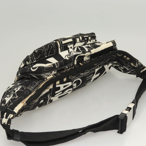 PRADA Shoulder Bag Nylon Black Silver Auth 125913