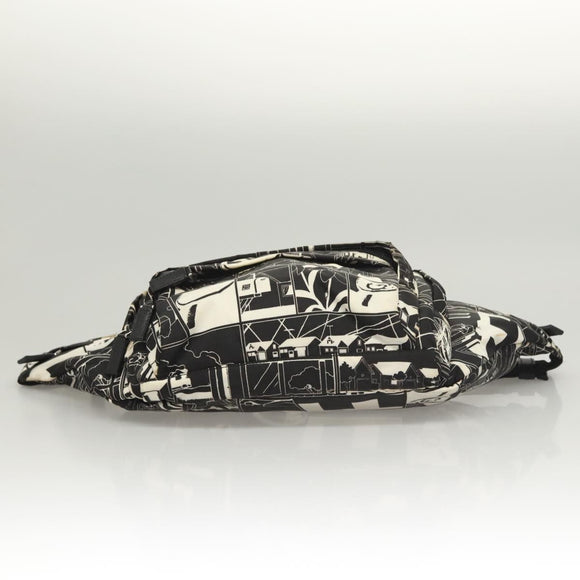 PRADA Shoulder Bag Nylon Black Silver Auth 125913