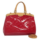 LOUIS VUITTON Vernis Blair MM Hand Bag 2way Rose Andian M91798 LV Auth 125916-1