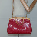 LOUIS VUITTON Vernis Blair MM Hand Bag 2way Rose Andian M91798 LV Auth 125916-23