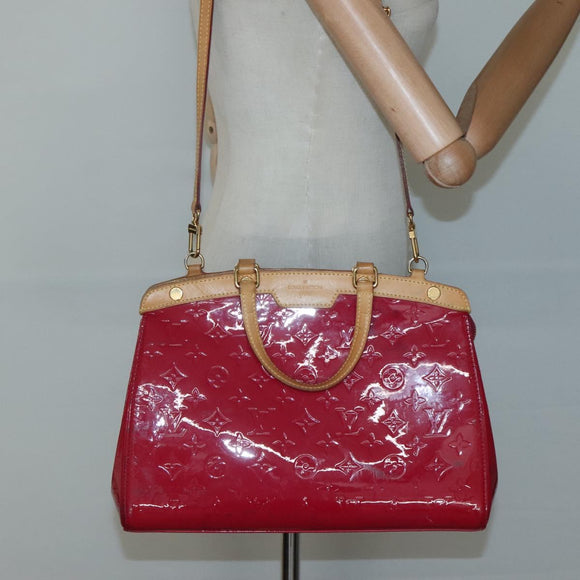 LOUIS VUITTON Vernis Blair MM Hand Bag 2way Rose Andian M91798 LV Auth 125916