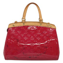 LOUIS VUITTON Vernis Blair MM Hand Bag 2way Rose Andian M91798 LV Auth 125916-3