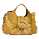 BVLGARI Chandra Hand Bag Enamel 2way Yellow Gold Auth 125921-1