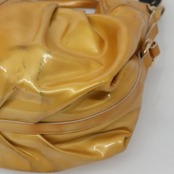 BVLGARI Chandra Hand Bag Enamel 2way Yellow Gold Auth 125921