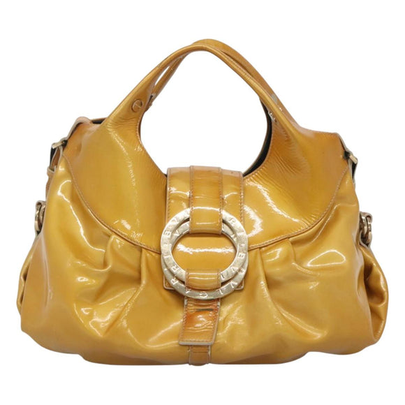 BVLGARI Chandra Hand Bag Enamel 2way Yellow Gold Auth 125921