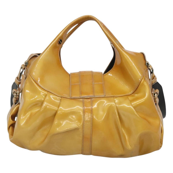 BVLGARI Chandra Hand Bag Enamel 2way Yellow Gold Auth 125921
