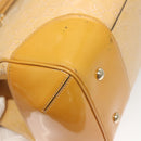 GUCCI GG Canvas Hand Bag Patent leather Beige Gold 257612 Auth 125926-16