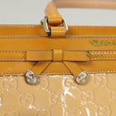 GUCCI GG Canvas Hand Bag Patent leather Beige Gold 257612 Auth 125926-17