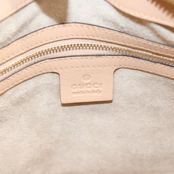 GUCCI GG Canvas Hand Bag Patent leather Beige Gold 257612 Auth 125926