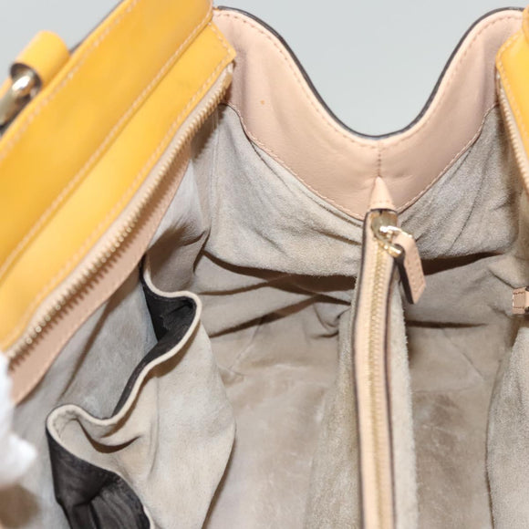 GUCCI GG Canvas Hand Bag Patent leather Beige Gold 257612 Auth 125926