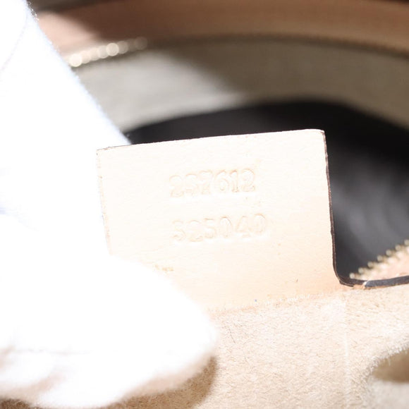 GUCCI GG Canvas Hand Bag Patent leather Beige Gold 257612 Auth 125926