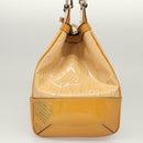 GUCCI GG Canvas Hand Bag Patent leather Beige Gold 257612 Auth 125926-3