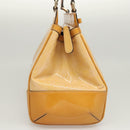 GUCCI GG Canvas Hand Bag Patent leather Beige Gold 257612 Auth 125926-4