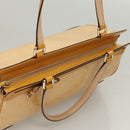 GUCCI GG Canvas Hand Bag Patent leather Beige Gold 257612 Auth 125926-6