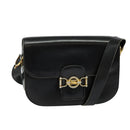 CELINE Shoulder Bag Leather Black Gold Auth 125931-1