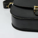CELINE Shoulder Bag Leather Black Gold Auth 125931-10