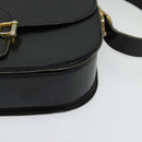 CELINE Shoulder Bag Leather Black Gold Auth 125931-11