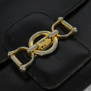 CELINE Shoulder Bag Leather Black Gold Auth 125931-14