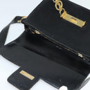 CELINE Shoulder Bag Leather Black Gold Auth 125931-15
