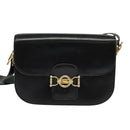 CELINE Shoulder Bag Leather Black Gold Auth 125931-2