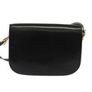 CELINE Shoulder Bag Leather Black Gold Auth 125931-3