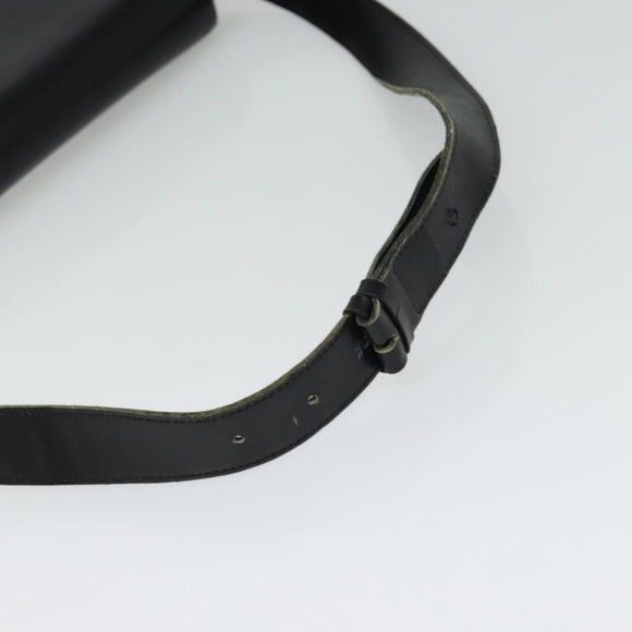 CELINE Shoulder Bag Leather Black Gold Auth 125931