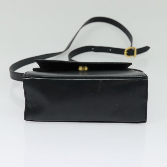 Salvatore Ferragamo Hand Bag Leather 2way Navy Gold Auth 125933