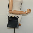 Salvatore Ferragamo Hand Bag Leather 2way Navy Gold Auth 125933-20