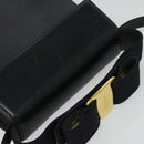 Salvatore Ferragamo Hand Bag Leather 2way Navy Gold Auth 125933-6
