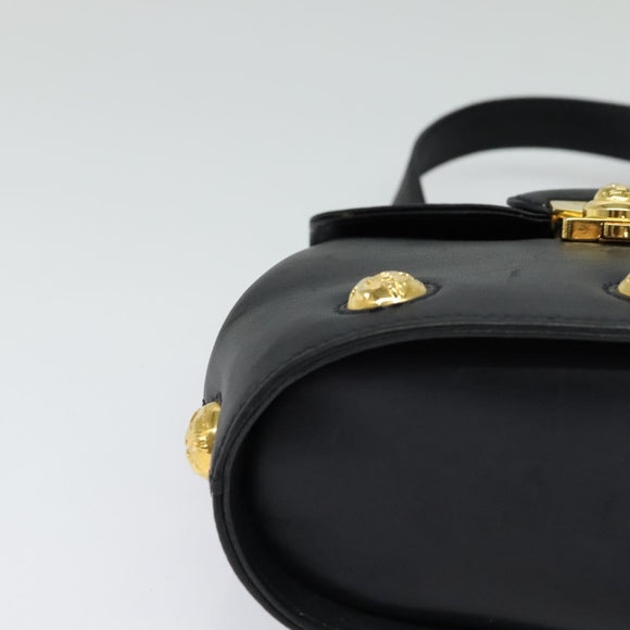 Salvatore Ferragamo Shoulder Bag Leather Navy Gold Auth 125934