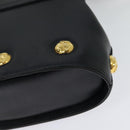 Salvatore Ferragamo Shoulder Bag Leather Navy Gold Auth 125934-13
