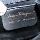 Salvatore Ferragamo Shoulder Bag Leather Navy Gold Auth 125934-16